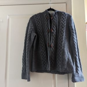 Banana Republic Gray Cable Knit Cardigan